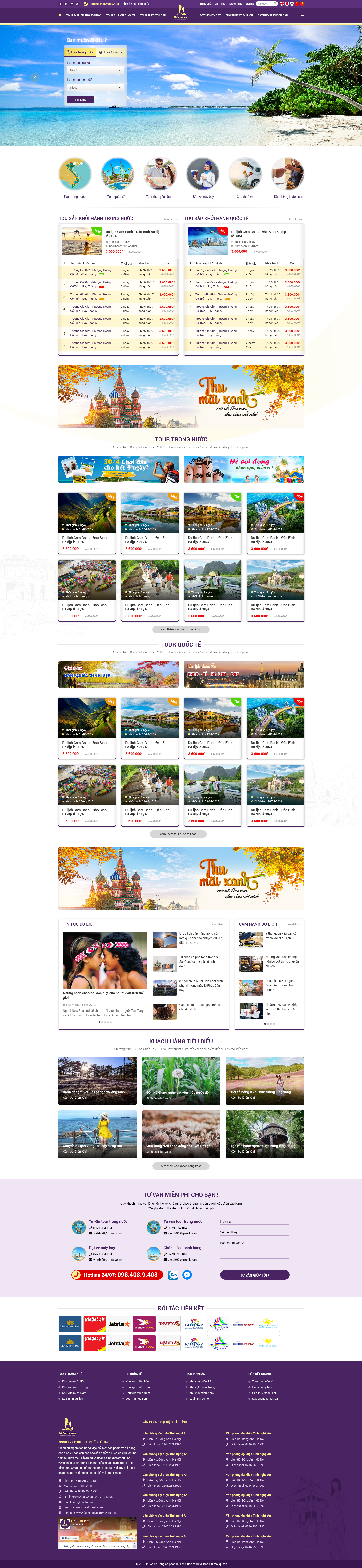 1 Havitourist.com - Giao diện trang chủ